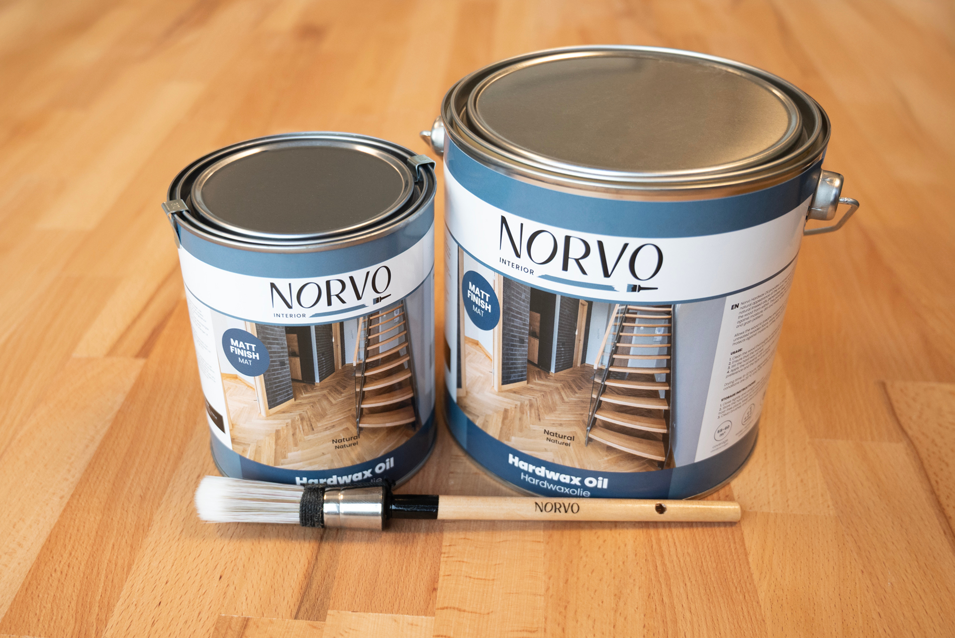 Norvo - Hardwax Olie Mat Naturel - 1 L, foto 3 van 3
