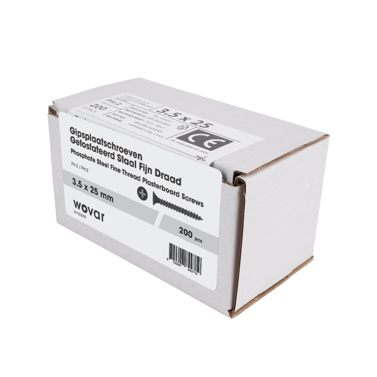 Gipsplaatschroeven Fijn Draad 3.5 x 25 mm - Doos 200 stuks, foto 2 van 3