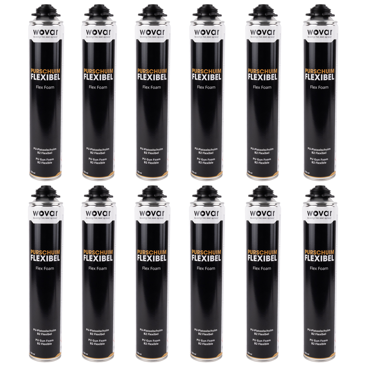 Purschuim Flexibel 750 ml - PU-Foam Pistoolschuim - Luchtdicht - Overdoos 12 stuks
