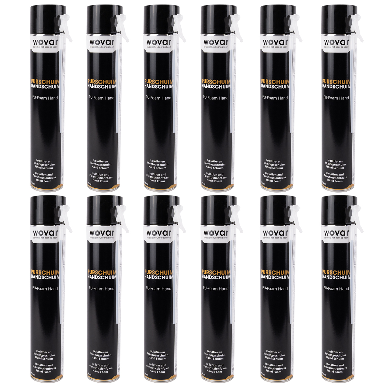 Purschuim Standaard Spuitfles 750 ml - Montageschuim - Overdoos 12 stuks