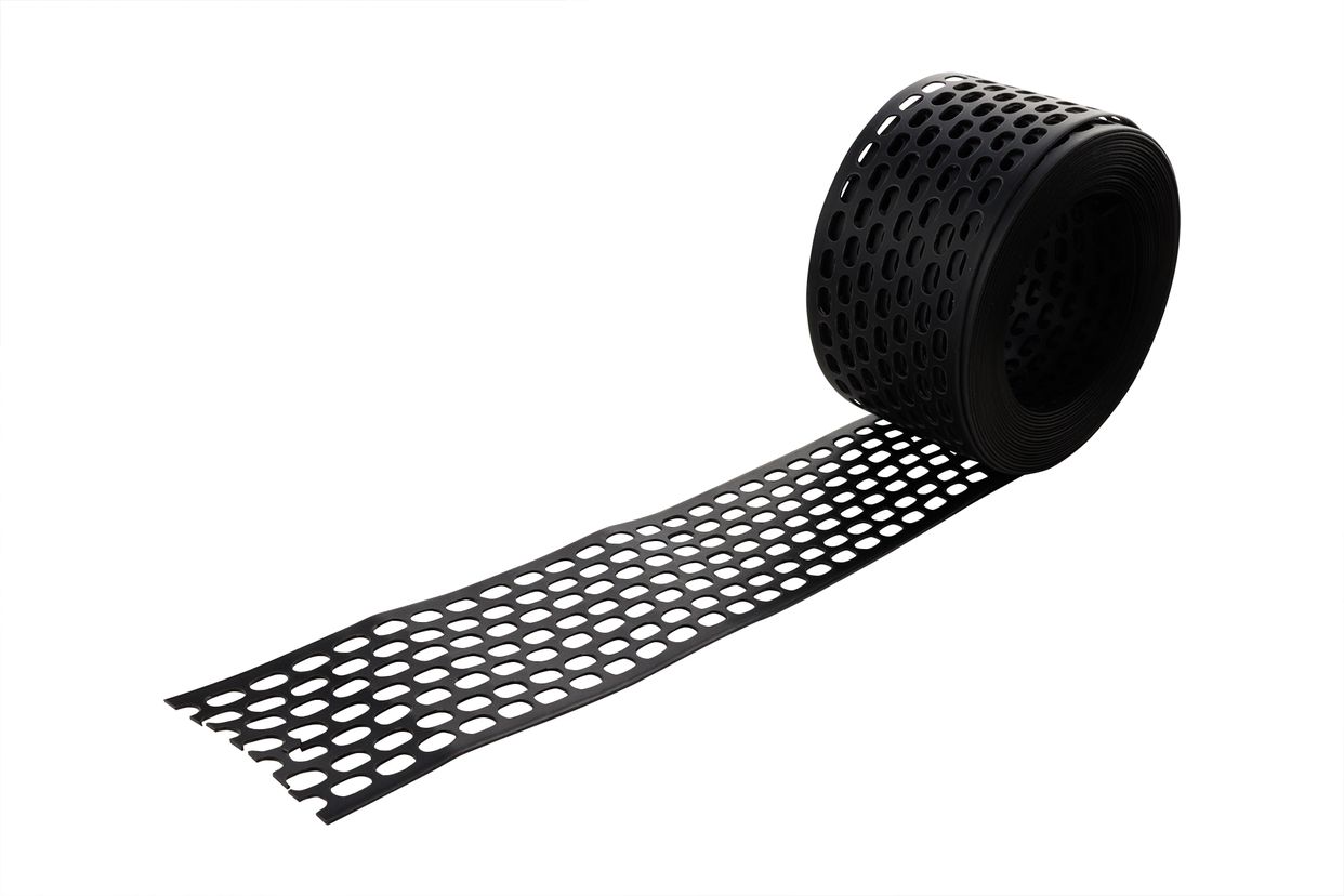 Ventilatieprofiel PVC zwart 50 mm - Rol 60m