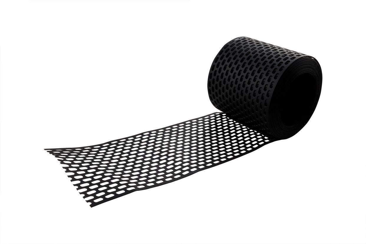 Ventilatieprofiel PVC zwart 100 mm - Rol 60m