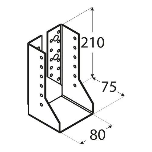 Balkdrager met naar binnen staande flenzen voor 8 x 21 cm Balken, foto 2 van 2