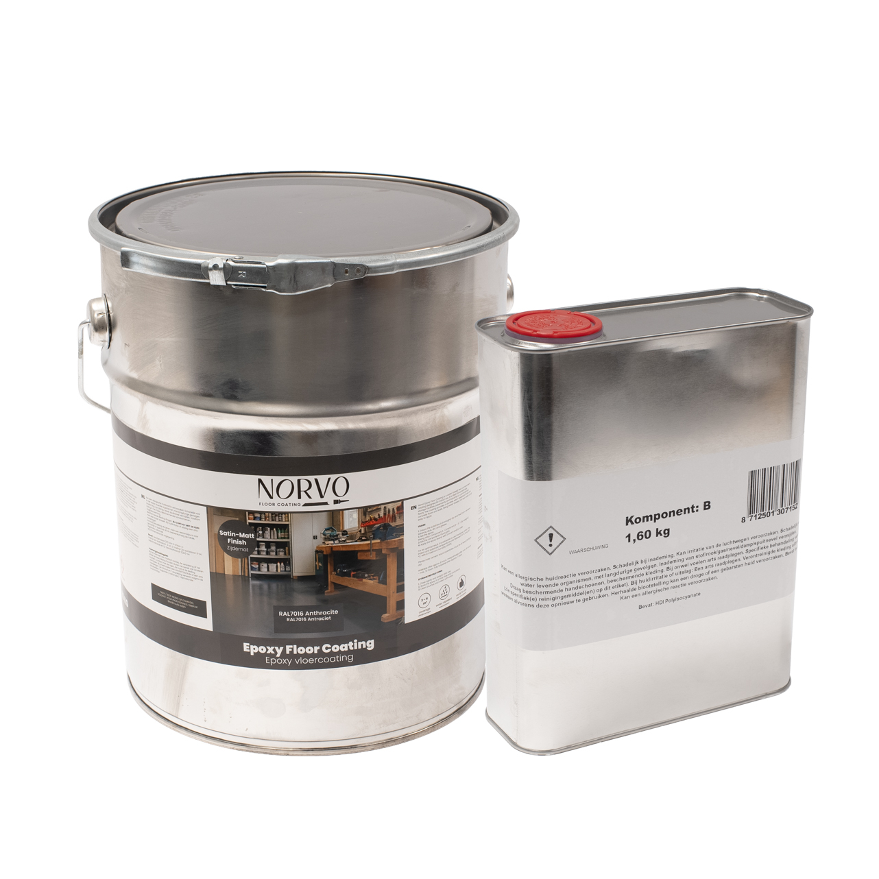 Norvo Epoxy vloercoating 2K - Garagevloer coating - Donkergrijs / RAL7016 10 KG