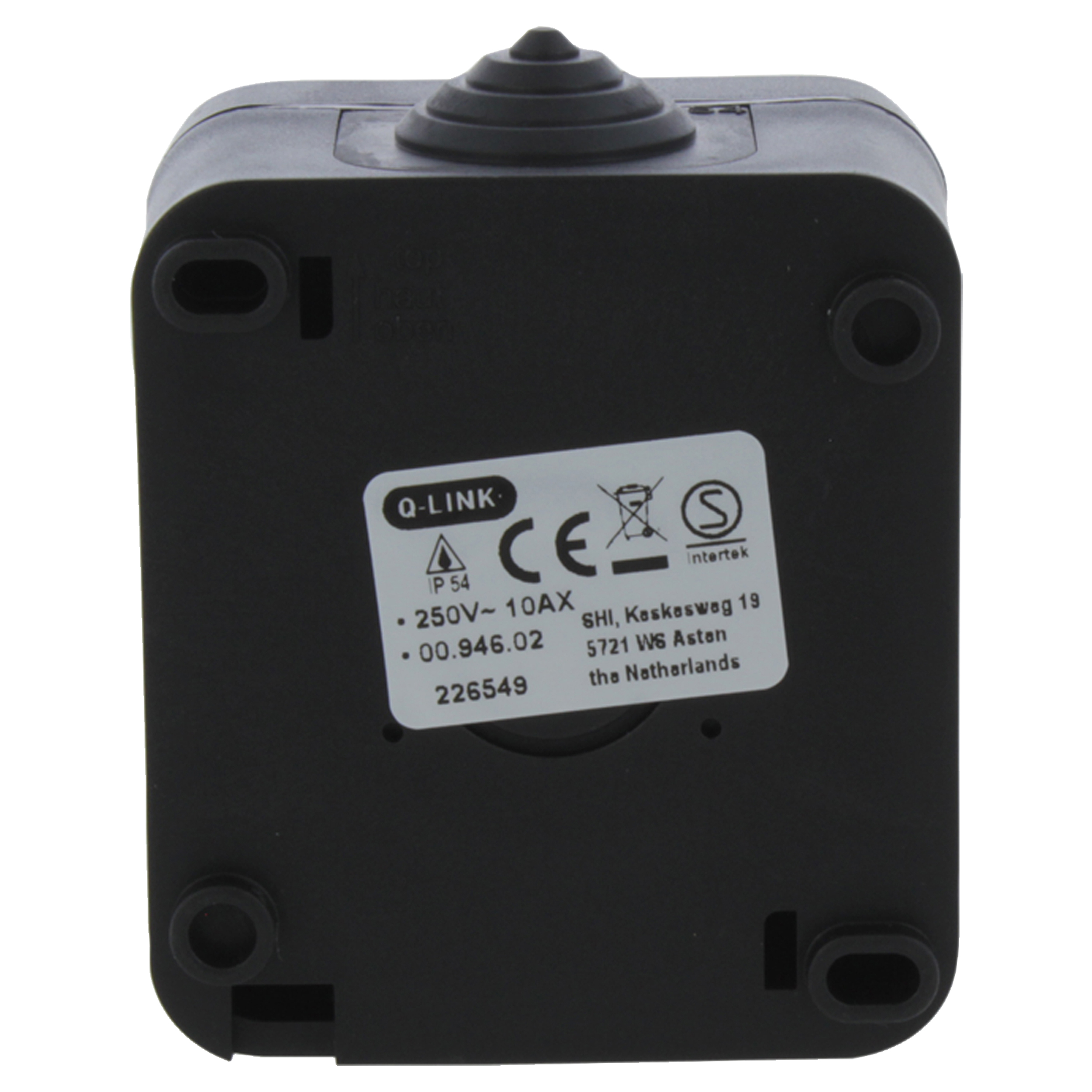 Opbouw Serieschakelaar IP54 Spatwaterdicht Zwart - Per Stuk, foto 5 van 6