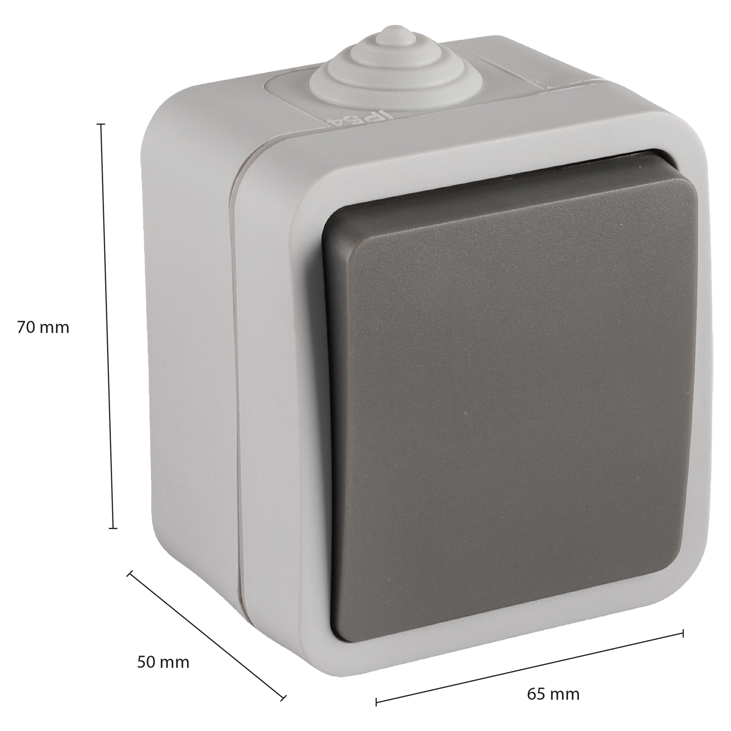Opbouw Wisselschakelaar IP54 Spatwaterdicht Grijs - Per Stuk, foto 3 van 4