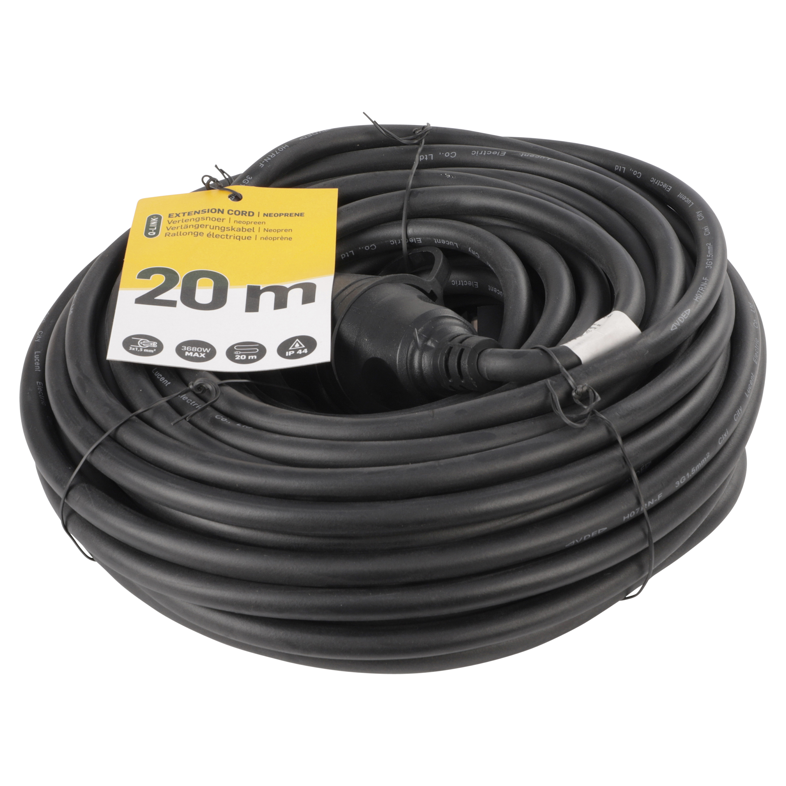 Verlengsnoer Basic Randaarde IP44 3 x 1,5 mm² 20 Meter - Per Stuk, foto 3 van 3
