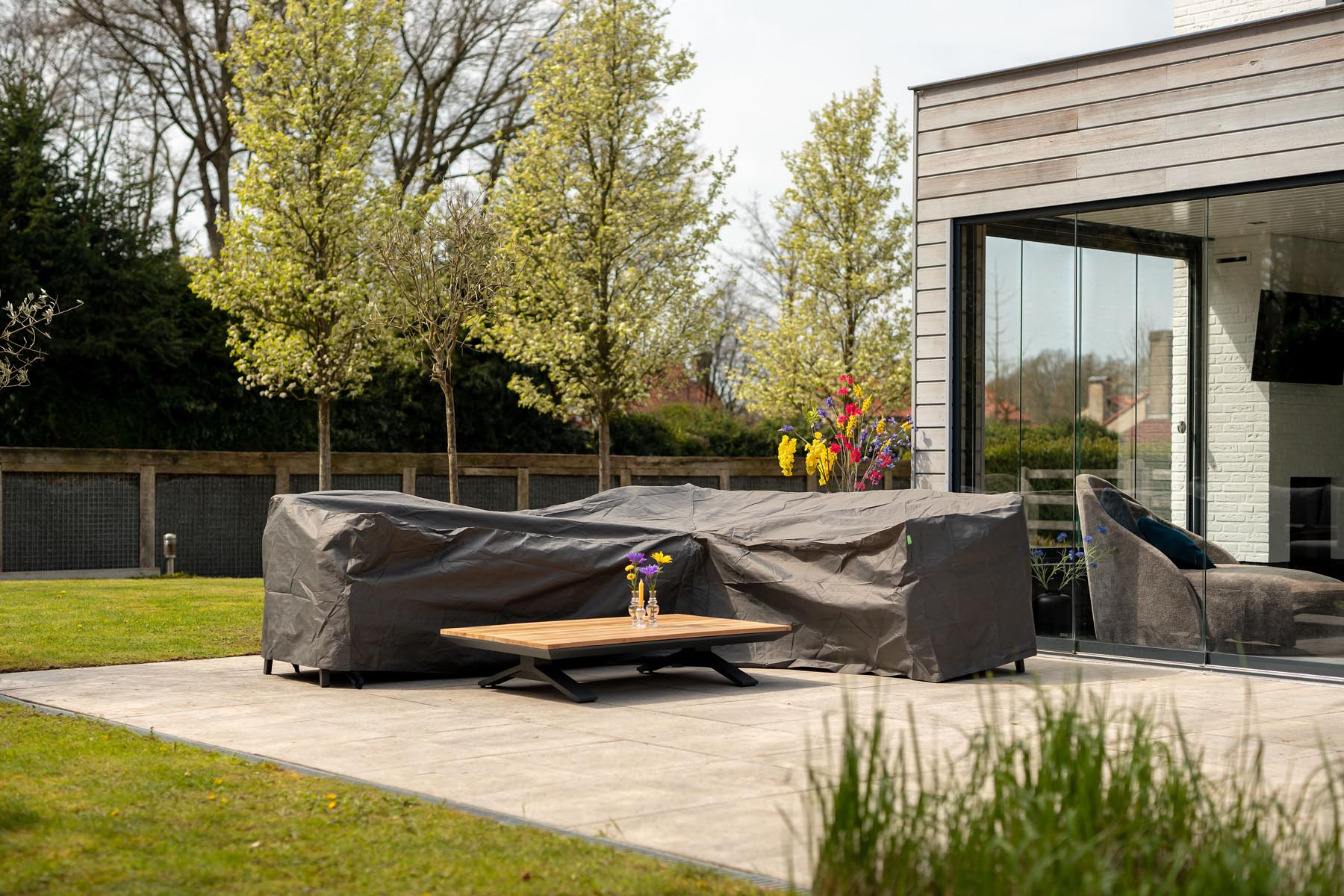 Beschermhoes Loungeset L-vorm 250/90 x 250/90 x 70 cm - Per Stuk, foto 2 van 3