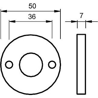 Deurkrukrozet rond aluminium - Per set, foto 2 van 2