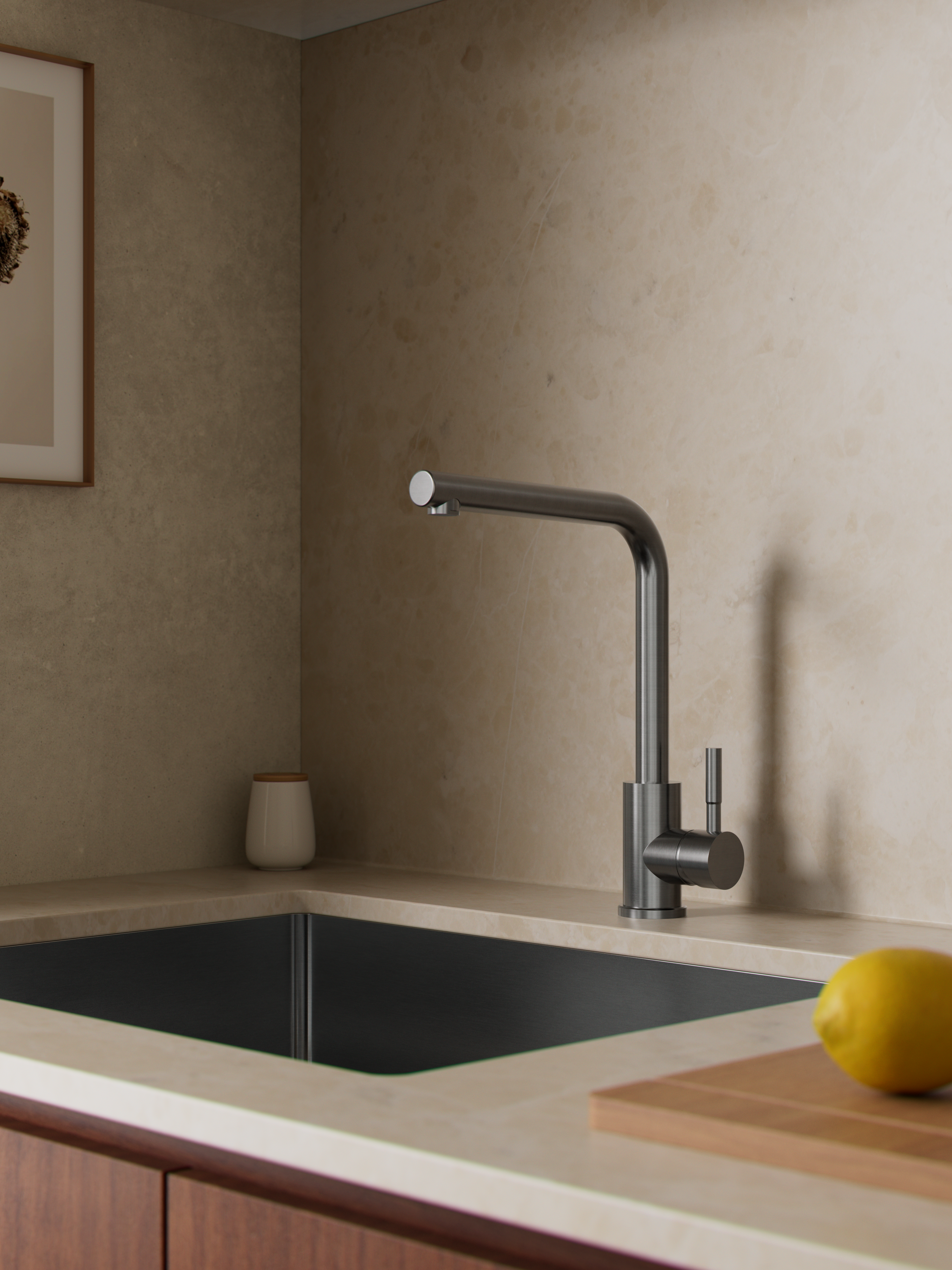 Keukenkraan met Horizontale Uitloop - Gunmetal, foto 2 van 2