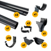 Wovar_Productfotografie_WV023934_Dakgoot_Zink_CompleteSet_Zwart_3_4m