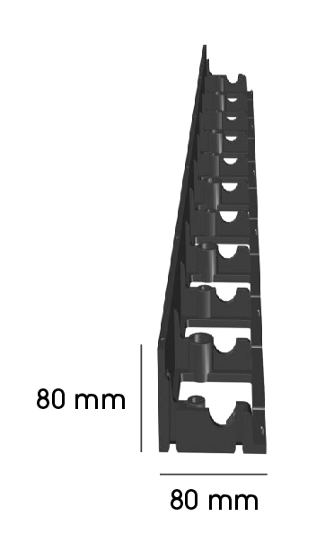 BorderrandKunststofZwart1000x80x80mmAfmetingen