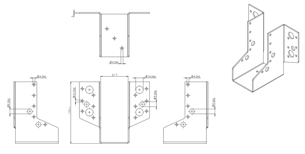 RaveeldragerZwaarVerzinktvoor5x12_5cmBalken