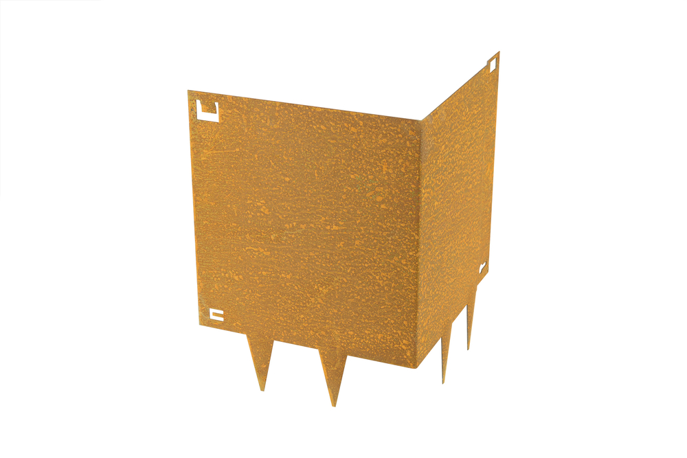 Corten Steel Edging External Corner 40 x 30 x 30 cm Flexible
