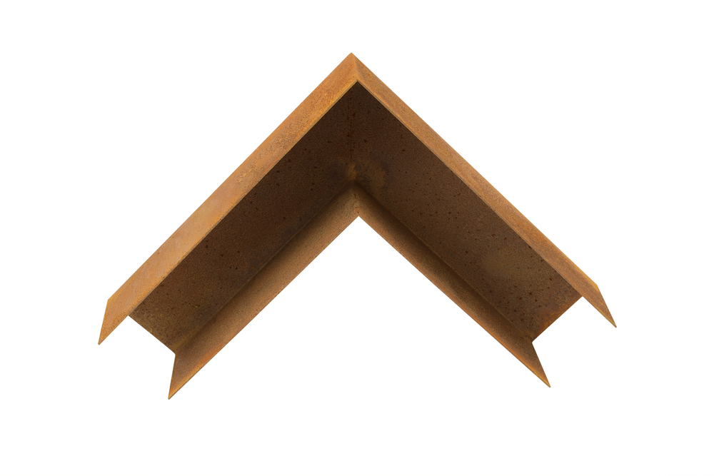 Corten Steel Cover for Concrete Edging Corner 20 x 6.2 x 6 cm | Wovar