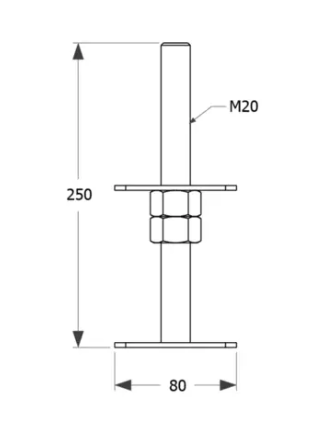 VerstelbarePaalhouderM20voor8x8tot10x10cmpalen