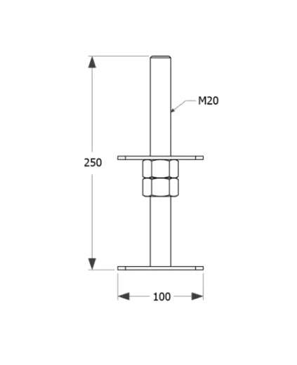 VerstelbarePaalhouderM20voor10x10tot12x12cmpalen