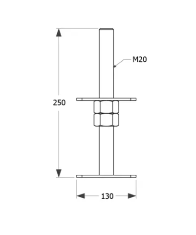 VerstelbarePaalhouderM20voor13x13tot15x15cmpalen