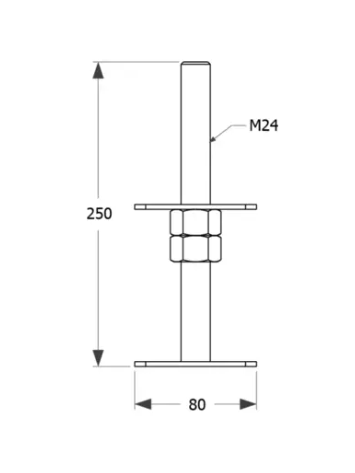 VerstelbarePaalhouderM24voor8x8tot12x12cmpalen