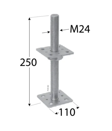 VerstelbarePaalhouderM24voor10x10tot15x15cmpalen