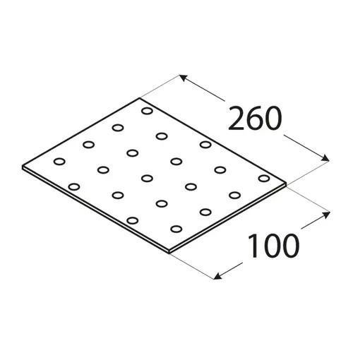 KoppelplaatVerzinkt100x260
