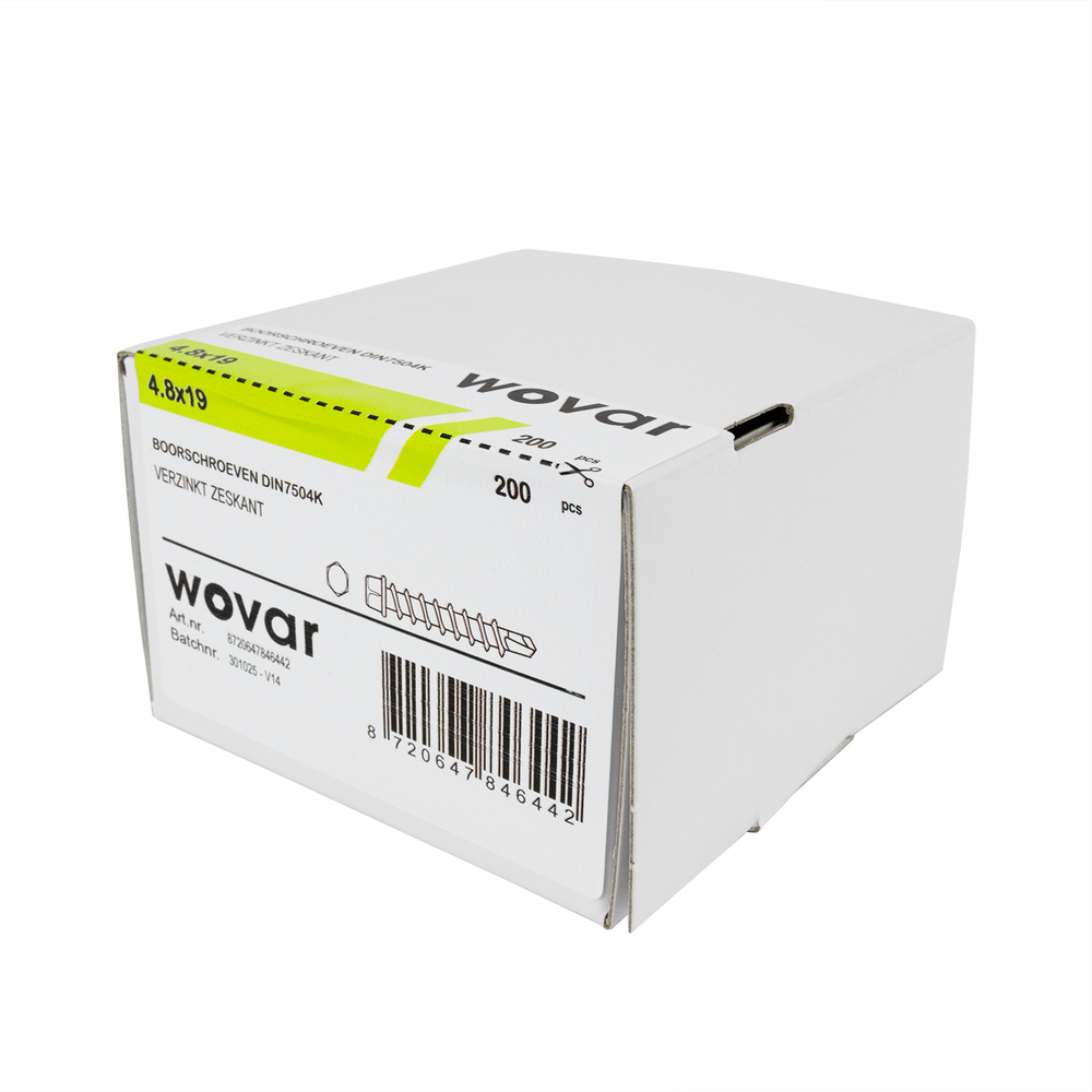 Zelfborendeschroeven4_8x19mmVerzinktZeskantkop_Doos200stuks3