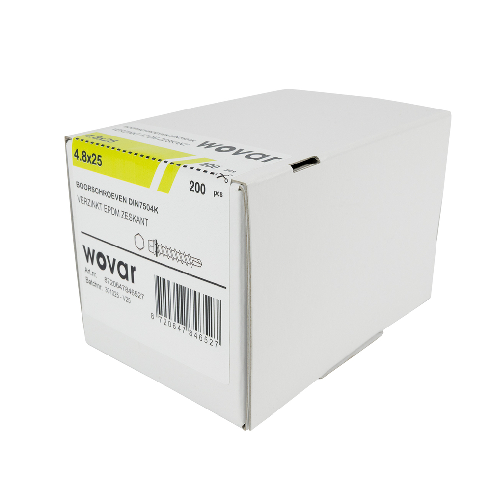 Zelfborendeschroeven4_8x25mmVerzinktZeskantkopmet14mmring_Doos200stuks1