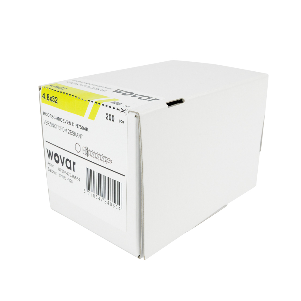 Zelfborendeschroeven4_8x32mmVerzinktZeskantkopmet14mmring_Doos200stuks3