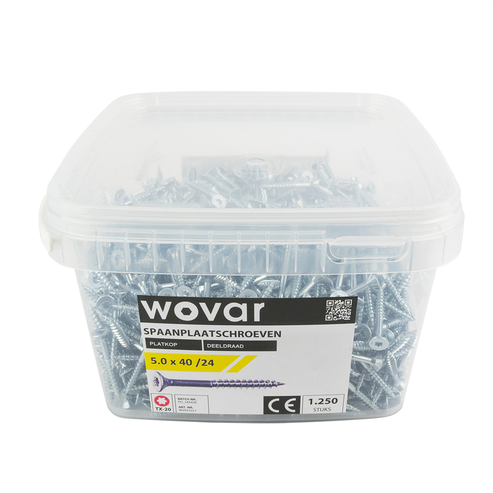 VoordeelemmerSpaanplaatschroevenVerzinkt5_0x40mmTorx20Deeldraad_1250stuks2