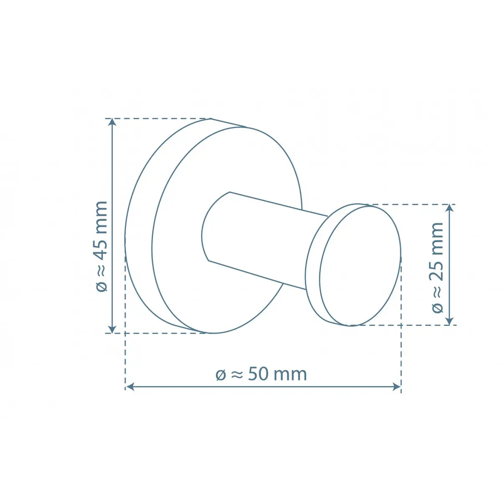 london_enkel_handdoekhaakje_chroom_tekening