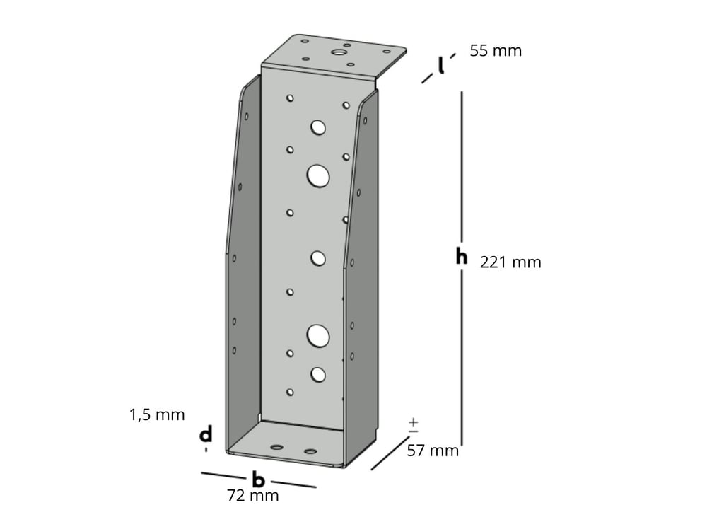 BalkdragerZwaarmetlipVerzinktvoor7x22