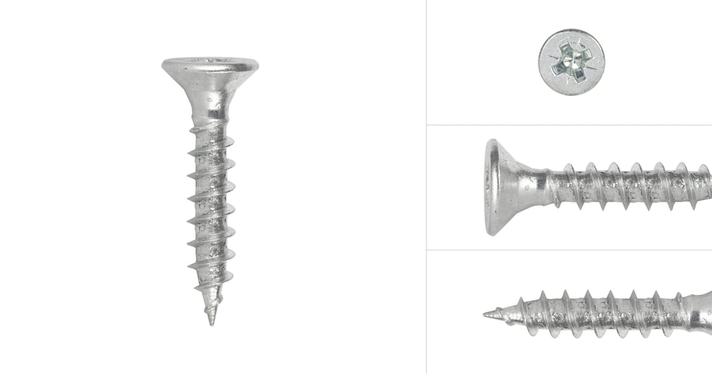 SpaanplaatschroevenVerzinkt4x25mmPozidrive_200Stuks