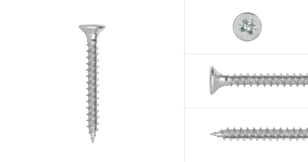 SpaanplaatschroevenVerzinkt4x40mmPozidrive