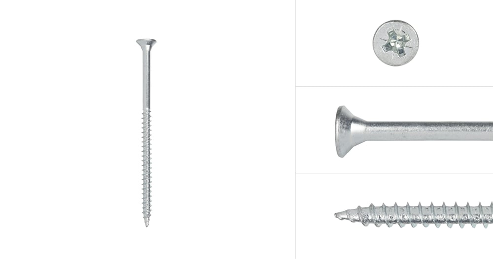 SpaanplaatschroevenVerzinkt4x70mmPozidriveDeeldraad_200Stuks
