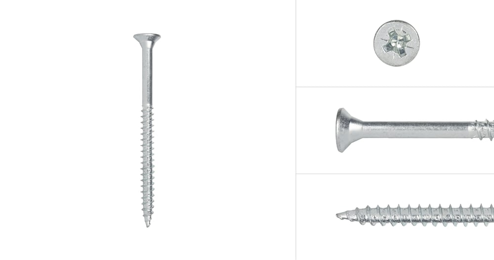 SpaanplaatschroevenVerzinkt4_5x60mmPozidriveDeeldraad_200Stuks