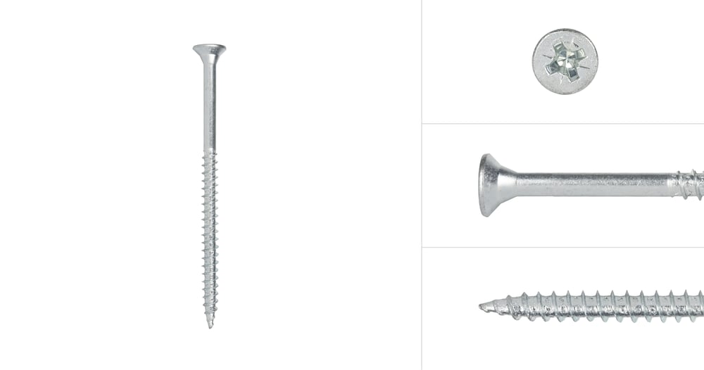 SpaanplaatschroevenVerzinkt4_5x70mmPozidriveDeeldraad_200Stuks