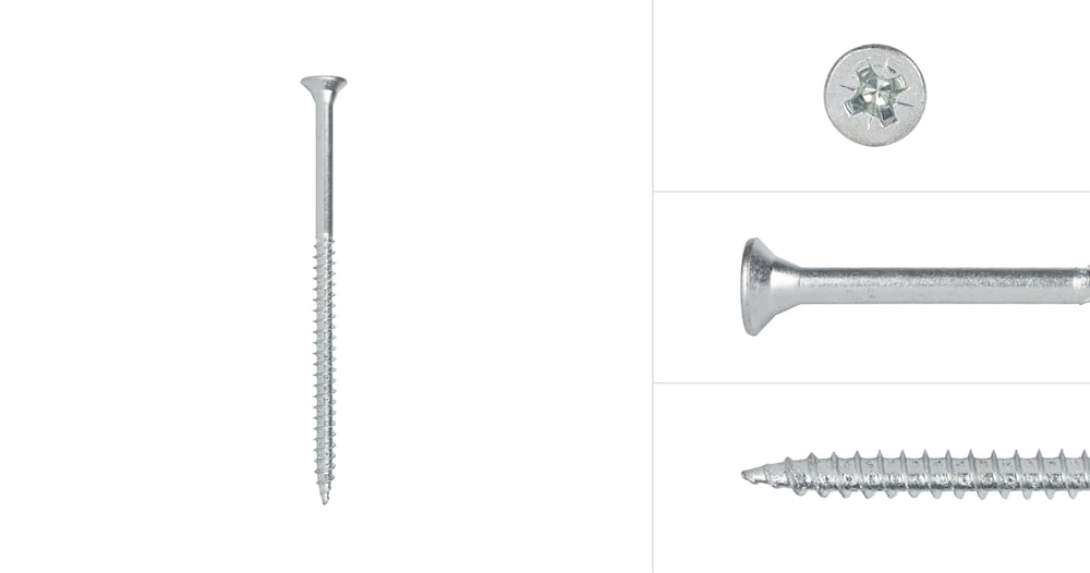 SpaanplaatschroevenVerzinkt4_5x80mmPozidriveDeeldraad_200Stuks