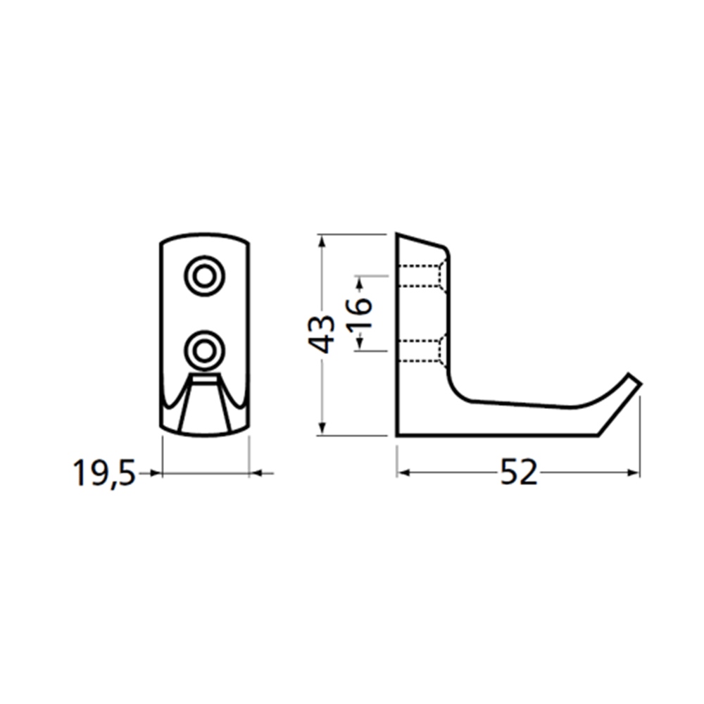 kapstokhaak_aluminium_rond_enkel_lijntekening_1