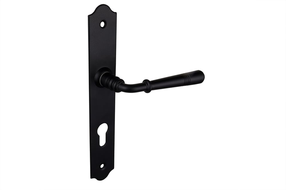 sierlijk_deurbeslag_op_schild_zwart_pc72_mm_per_set