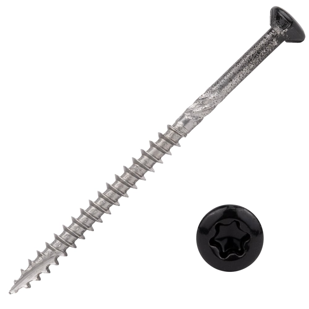 PotdekselschroevenZwartRVS4104x60mmTorx20Deeldraad