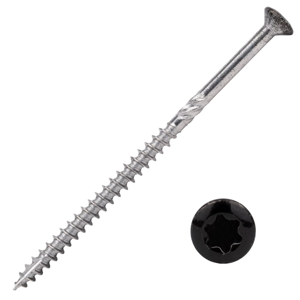 PotdekselschroevenZwartRVS4104x70mmTorx20Deeldraad