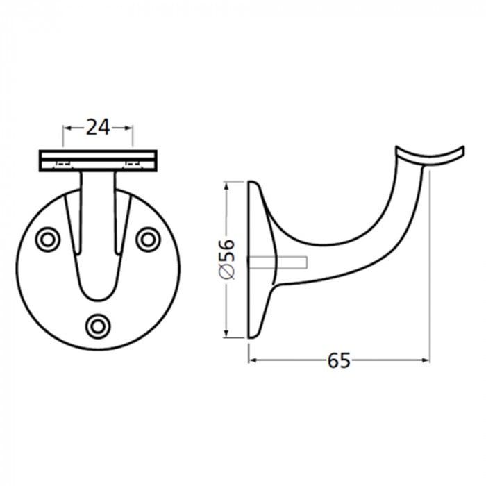 trapleuning_houder_rondmodel_opschroevend_lijntekening