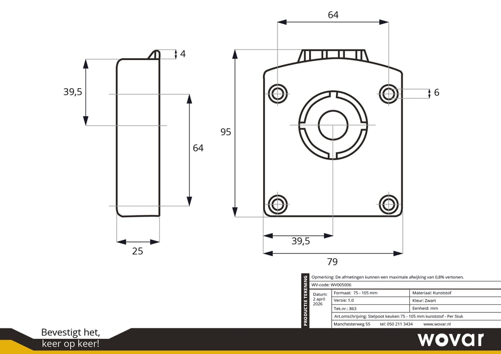 Stelpootkeuken75_105mmkunststof_PerStuk