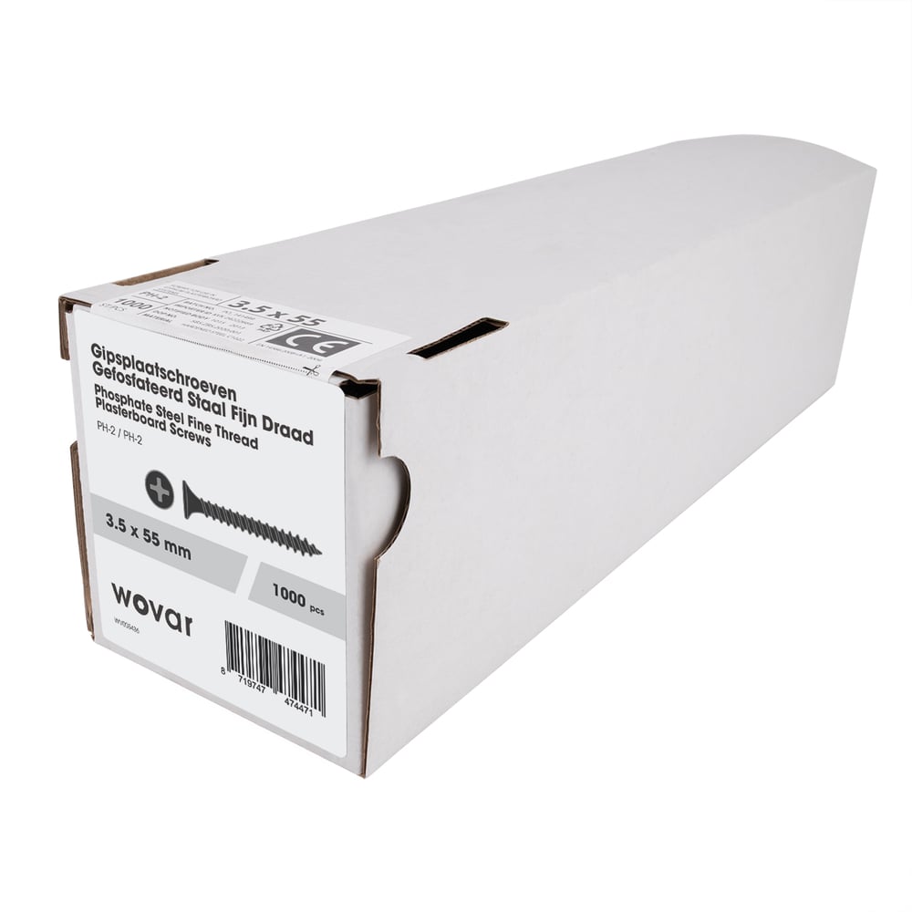 GipsplaatschroevenGefosfateerdStaalFijnDraad3_5x55mm3