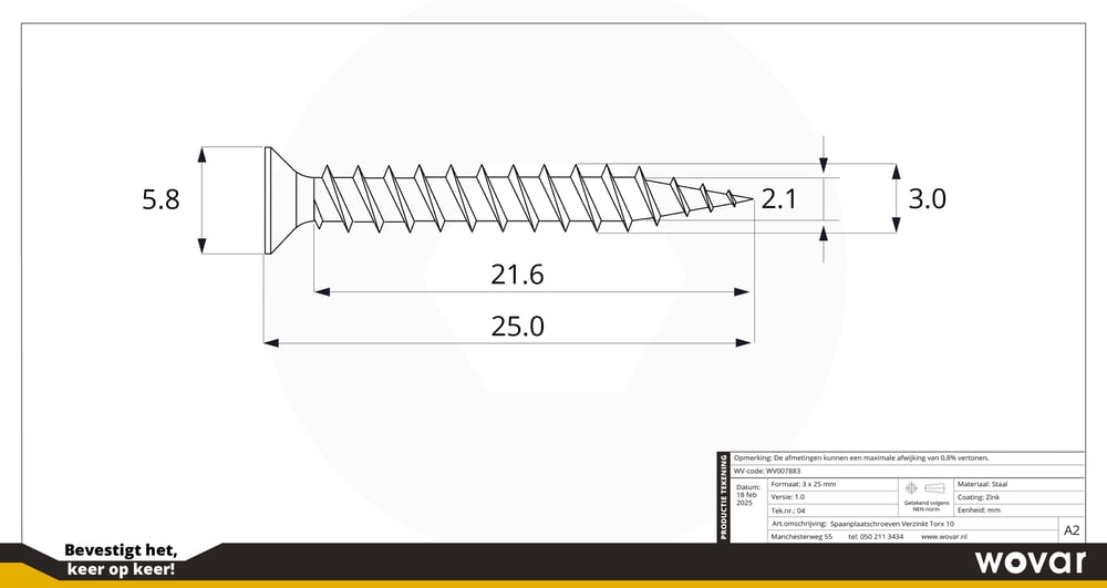 3x25mmtechnischetekening