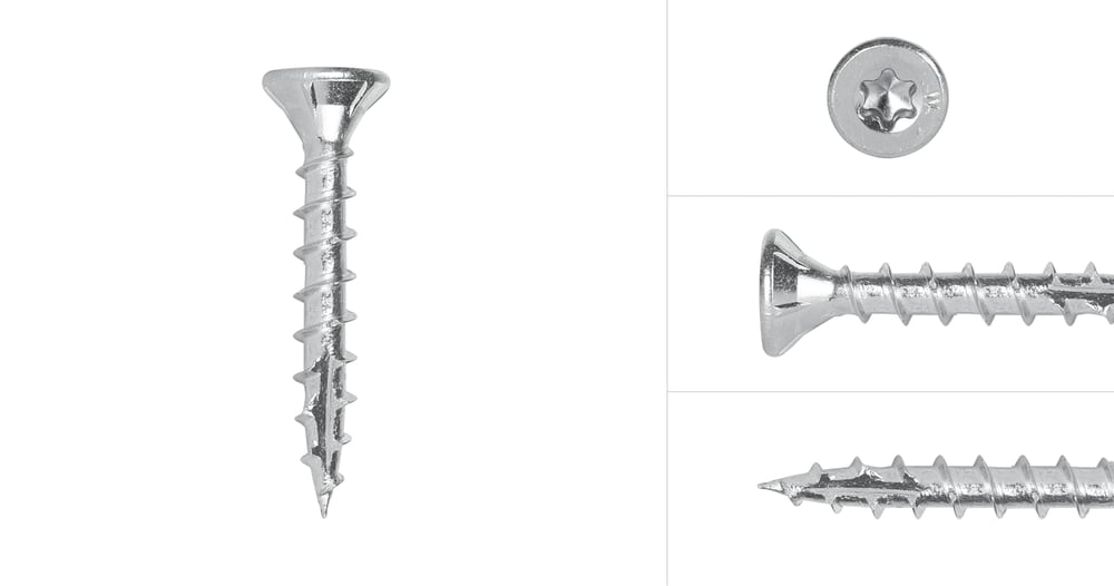 SpaanplaatschroevenVerzinkt4x25mmTorx20Voldraad