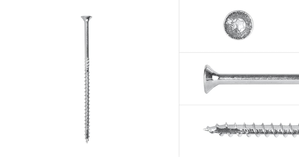 SpaanplaatschroevenVerzinkt5x110mmTorx25metsnijpuntdeeldraad