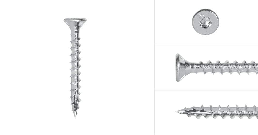 SpaanplaatschroevenVerzinkt5x40mmTorx25metsnijpuntvoldraad