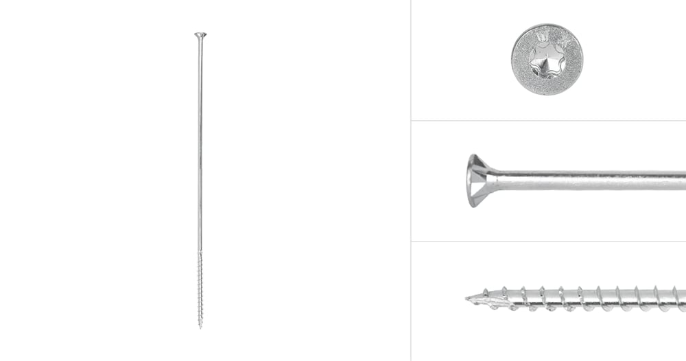 SpaanplaatschroevenVerzinkt6x280mmTorx30metsnijpuntdeeldraad