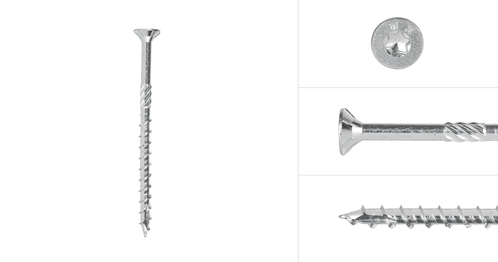 SpaanplaatschroevenVerzinkt6x90mmTorx30metsnijpuntdeeldraad